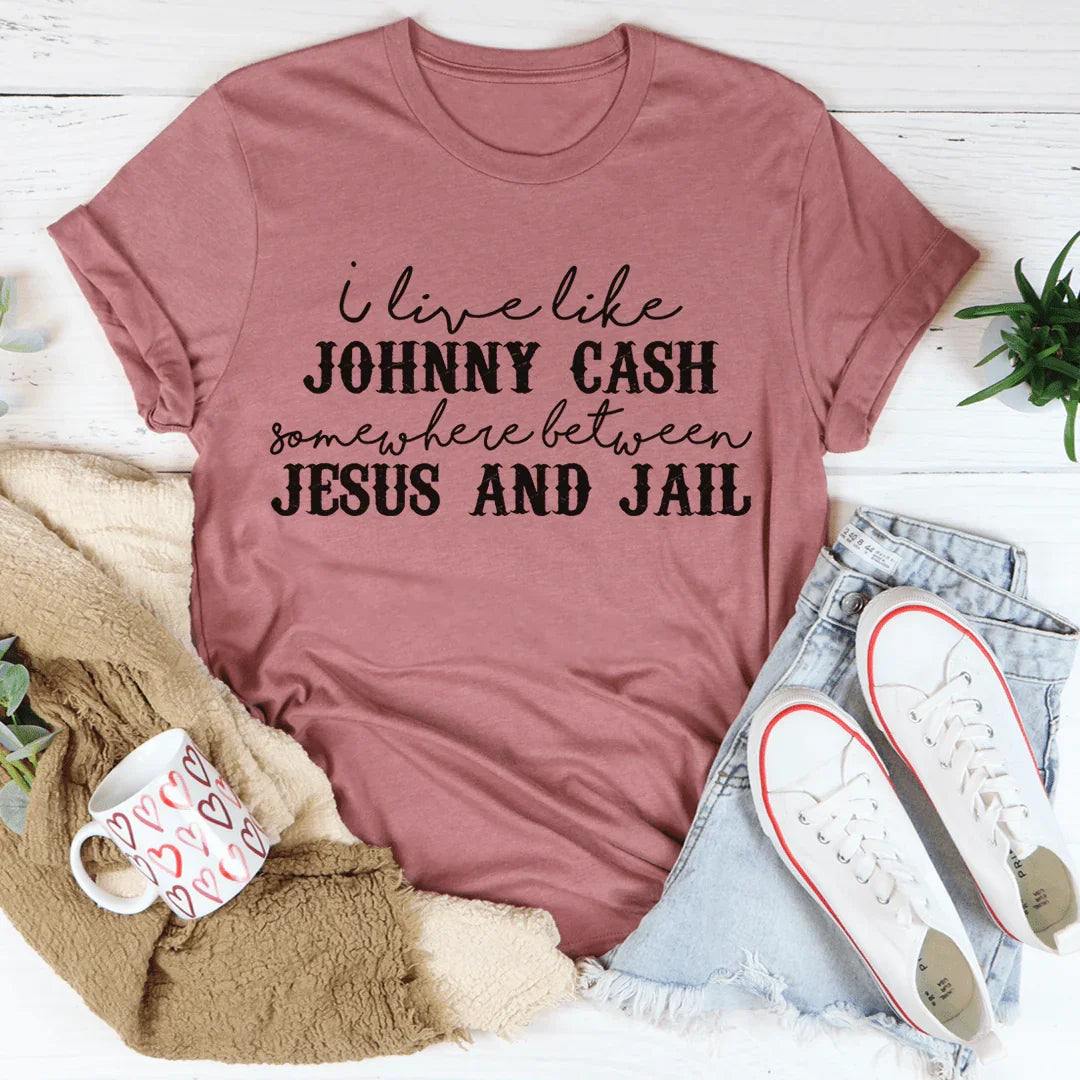Somewhere Between Jesus & Jail Tee - Korvel
