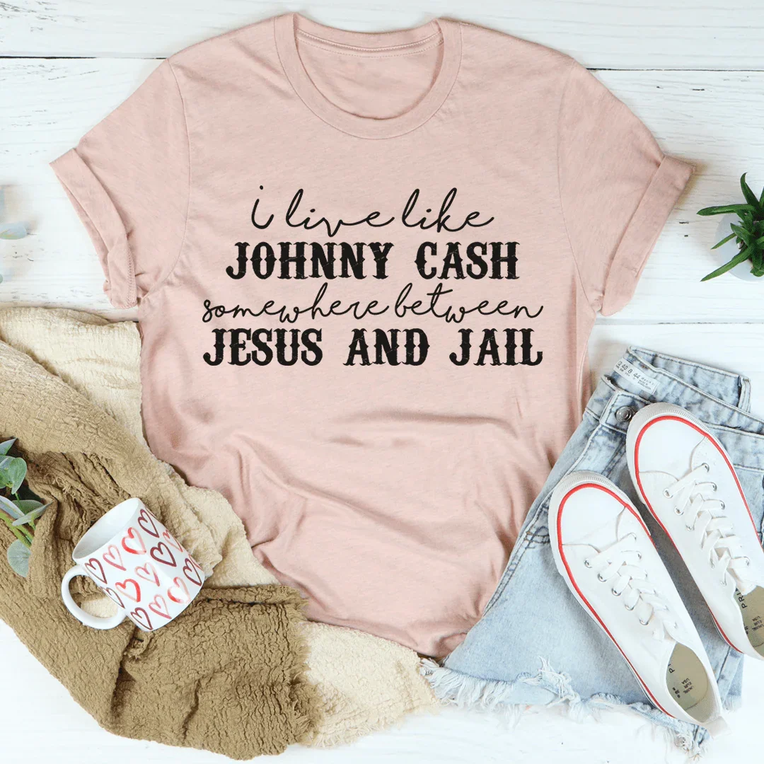 Somewhere Between Jesus & Jail Tee - Korvel