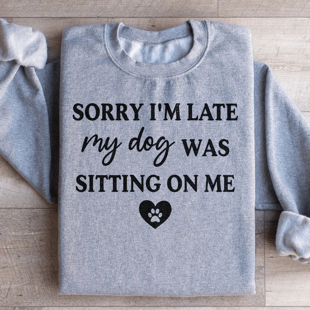 Désolé d'être en retard, mon chien était assis sur moi Sweatshirt