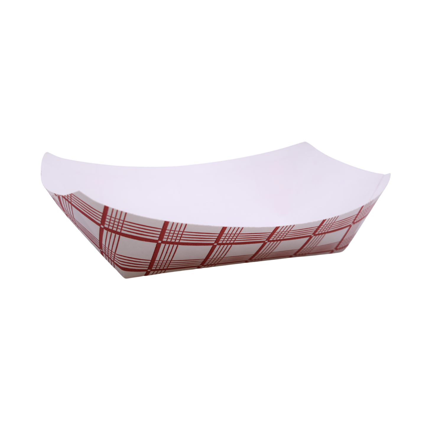 Eco-Friendly Red and White Checkered Disposable Food Trays - 100 pcs