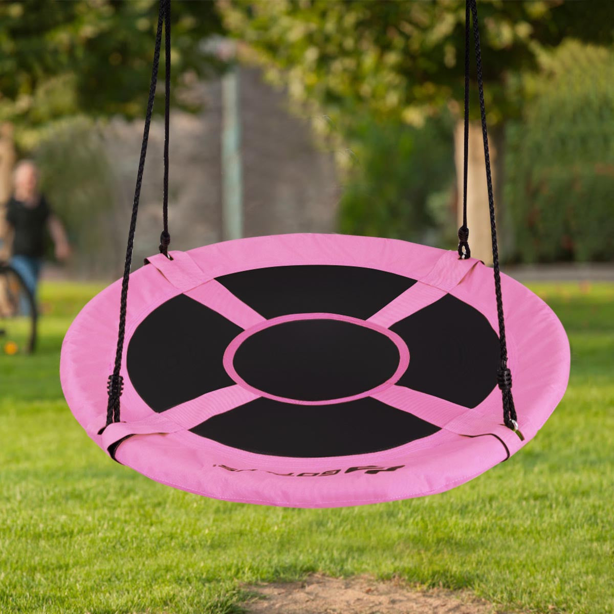 Columpio de Árbol en Forma de Platillo Volador de 40 Pulgadas - Rosa