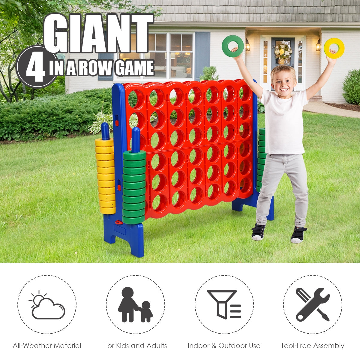 Jumbo 4-to-Score Giant Game Set - Blue
