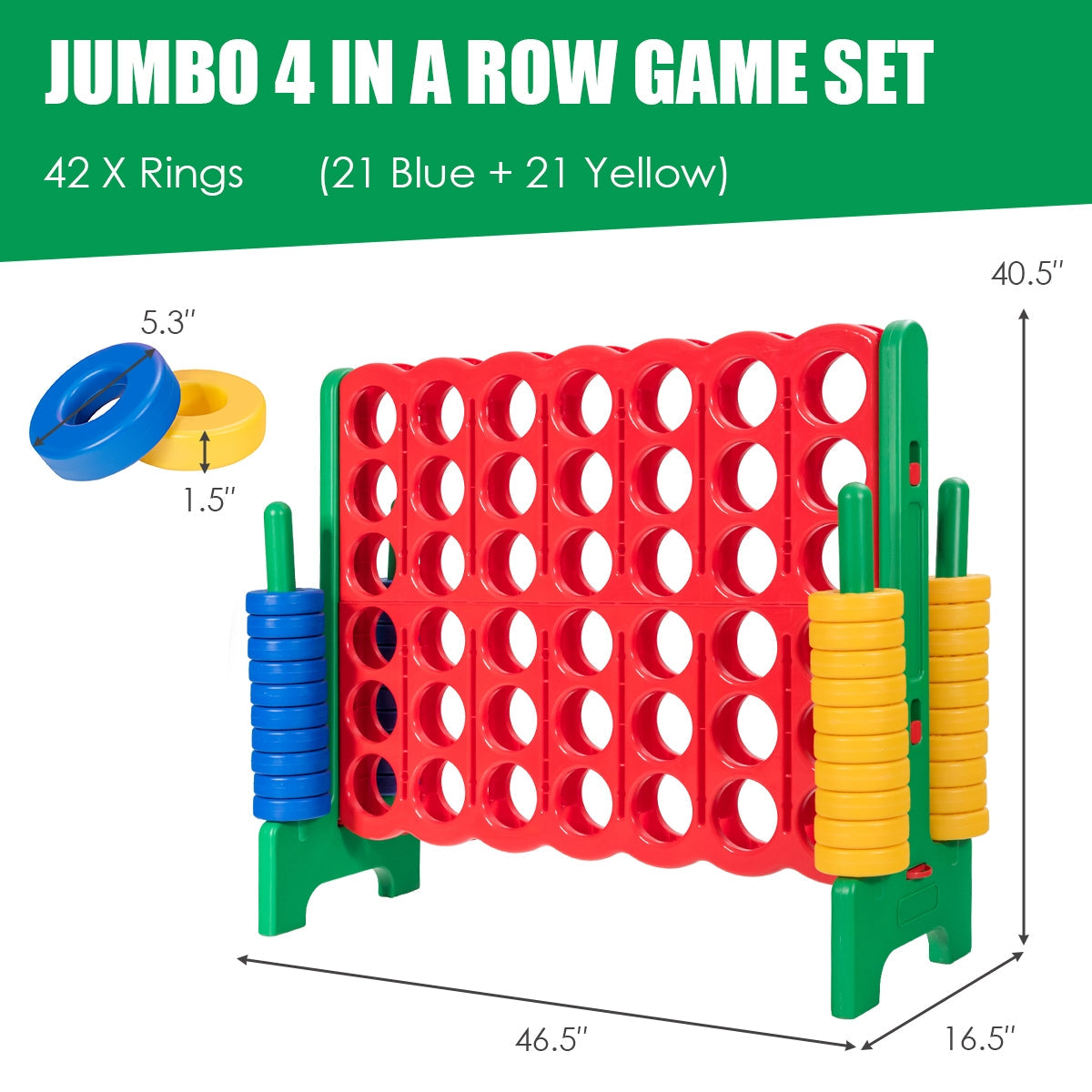 Juego Gigante Jumbo 4-en-Raya - Verde