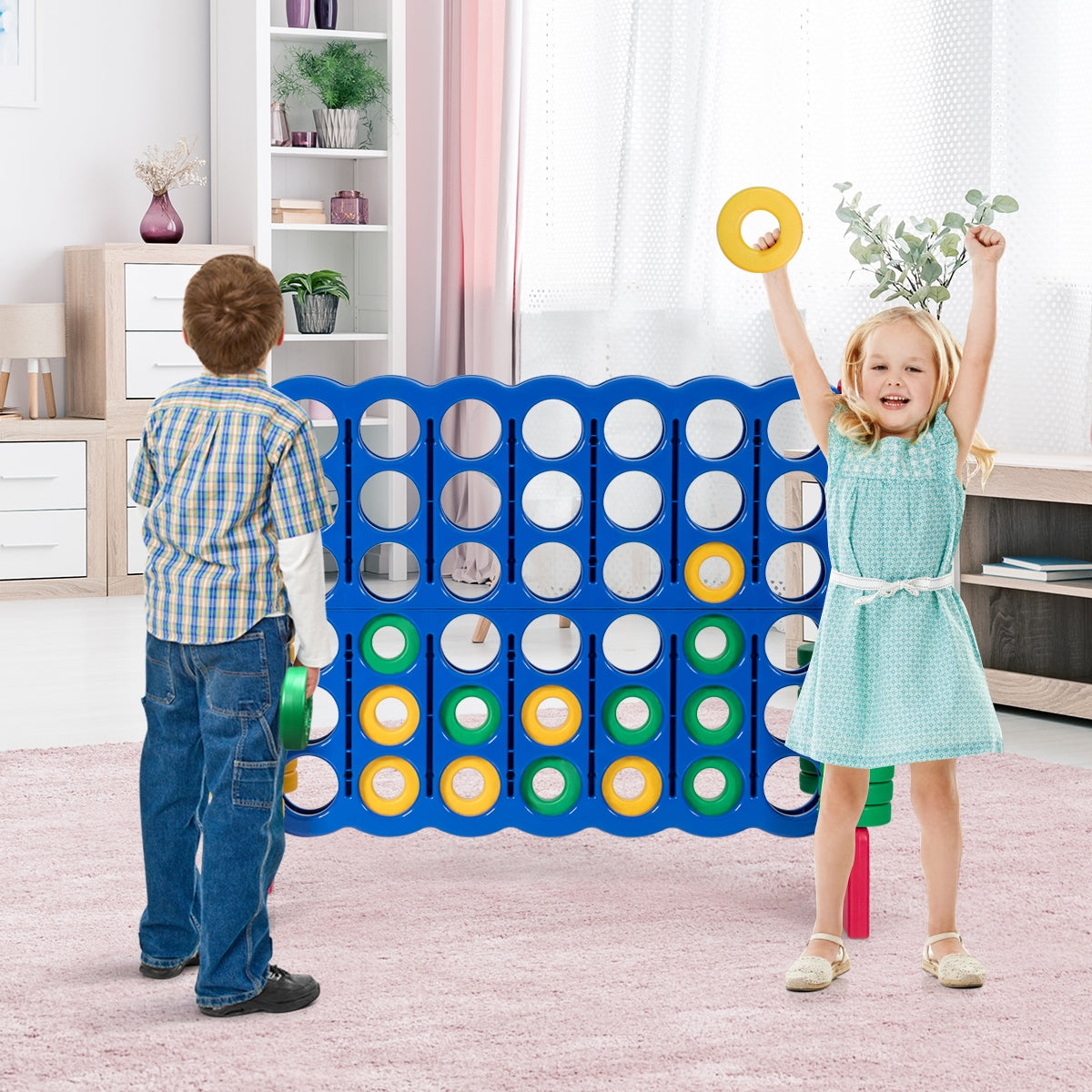 Jumbo 4-to-Score Giant Game Set with 42 Rings - Red