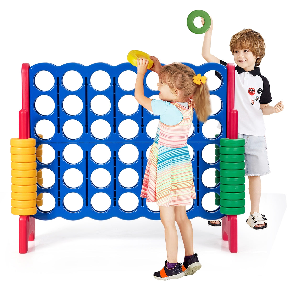 Jumbo 4-to-Score Giant Game Set with 42 Rings - Red