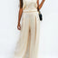 Spaghetti Strap Cami and Wide Leg Pants Set - Korvel