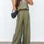 Spaghetti Strap Cami and Wide Leg Pants Set - Korvel