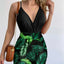Spaghetti Strap Top and Printed Mini Skirt Set - Korvel