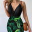 Spaghetti Strap Top and Printed Mini Skirt Set - Korvel