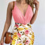 Spaghetti Strap Top and Printed Mini Skirt Set - Korvel