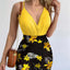 Spaghetti Strap Top and Printed Mini Skirt Set - Korvel