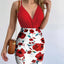 Spaghetti Strap Top and Printed Mini Skirt Set - Korvel