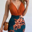 Spaghetti Strap Top and Printed Mini Skirt Set - Korvel