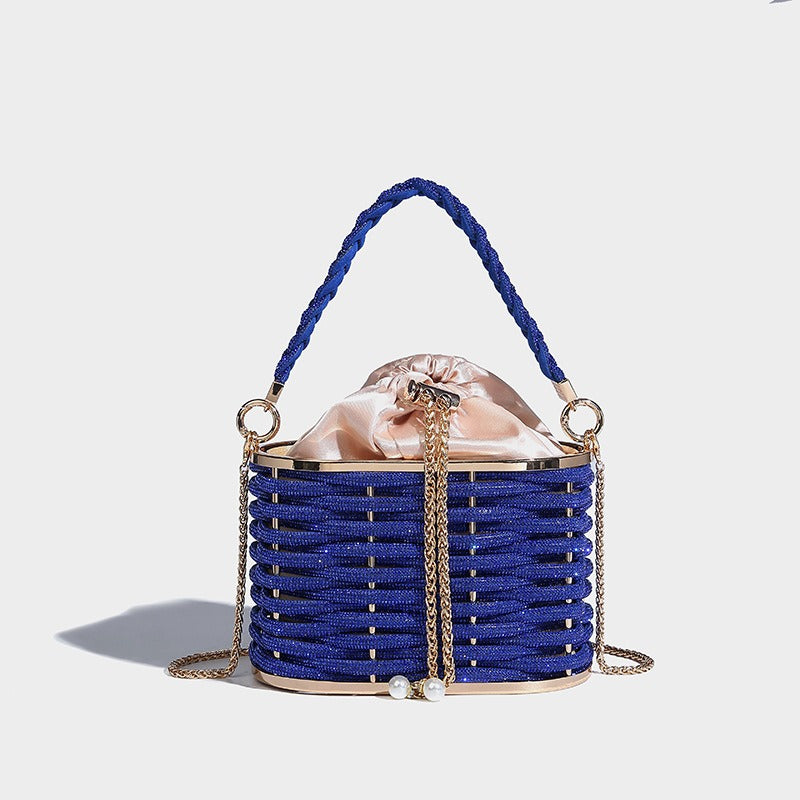 Sparkling Water Diamond Rope Vegetable Basket Bird Cage Banquet Water Bucket Hand Carrying Crossbody Bag - Korvel