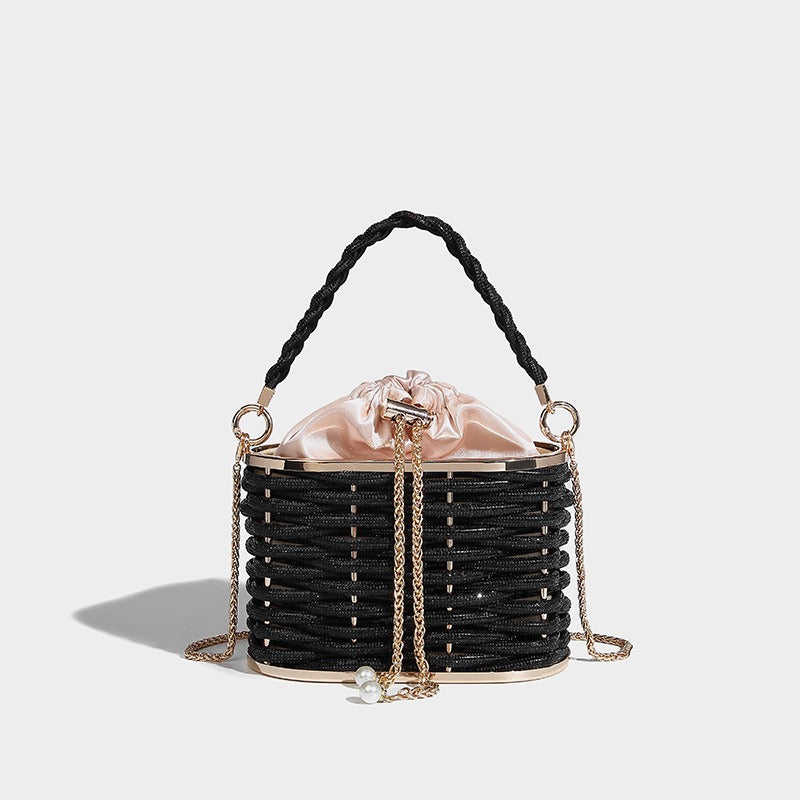 Sparkling Water Diamond Rope Vegetable Basket Bird Cage Banquet Water Bucket Hand Carrying Crossbody Bag - Korvel