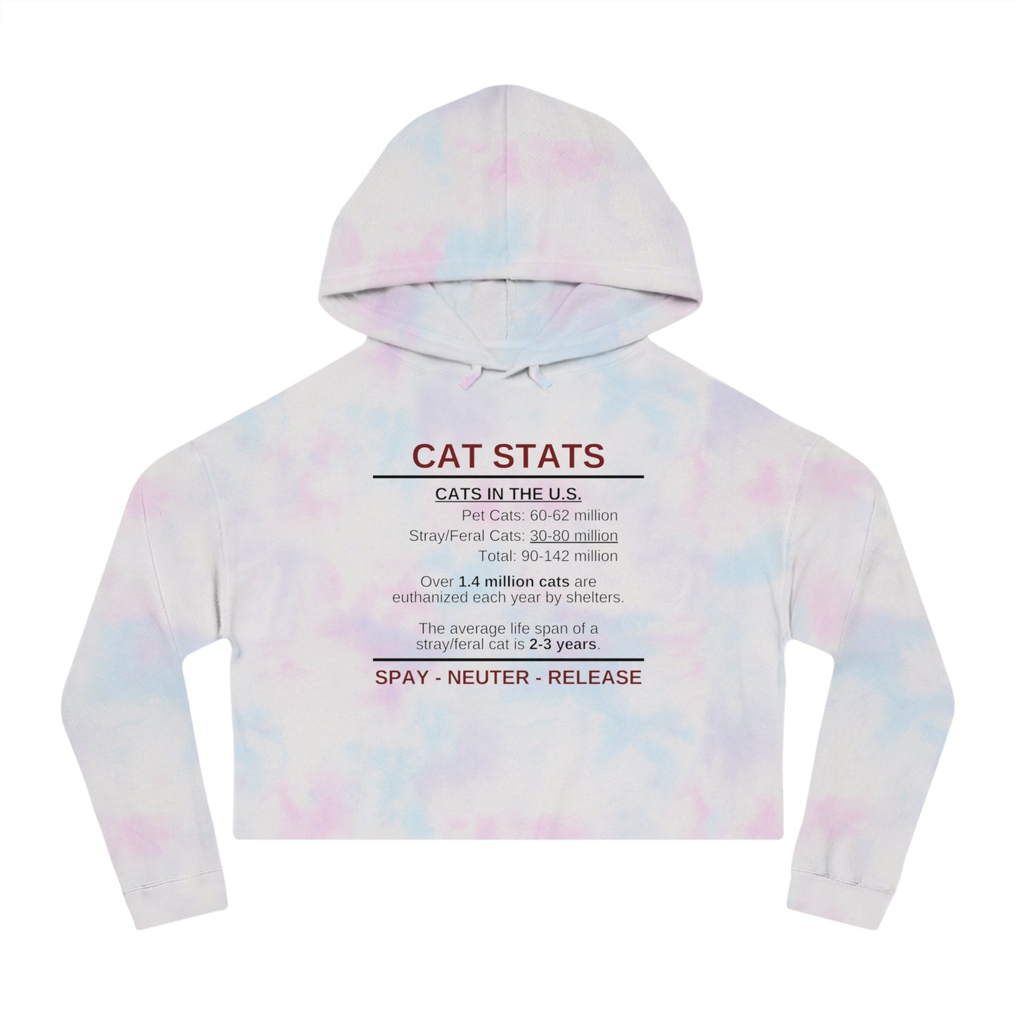 Spay Neuter Release Women's Cropped Hooded Sweatshirt
