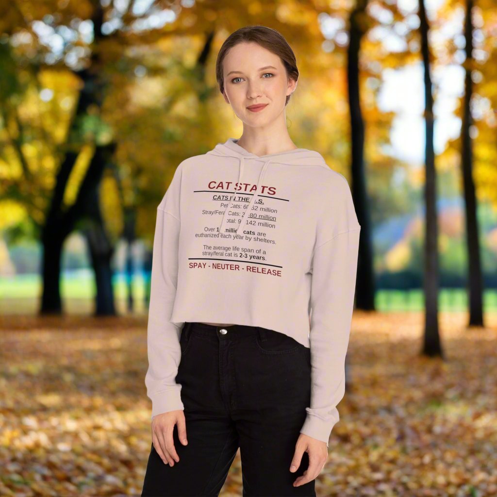 Spay Neuter Release Women's Cropped Hooded Sweatshirt