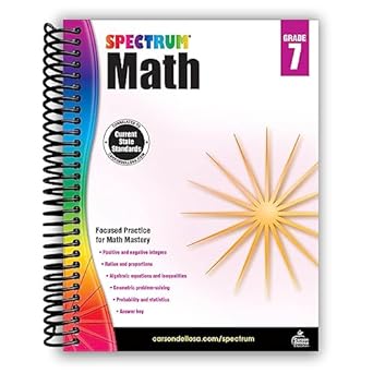 Spectrum 7th Grade Math Workbook - Engaging Spiral Bound Edition - Korvel