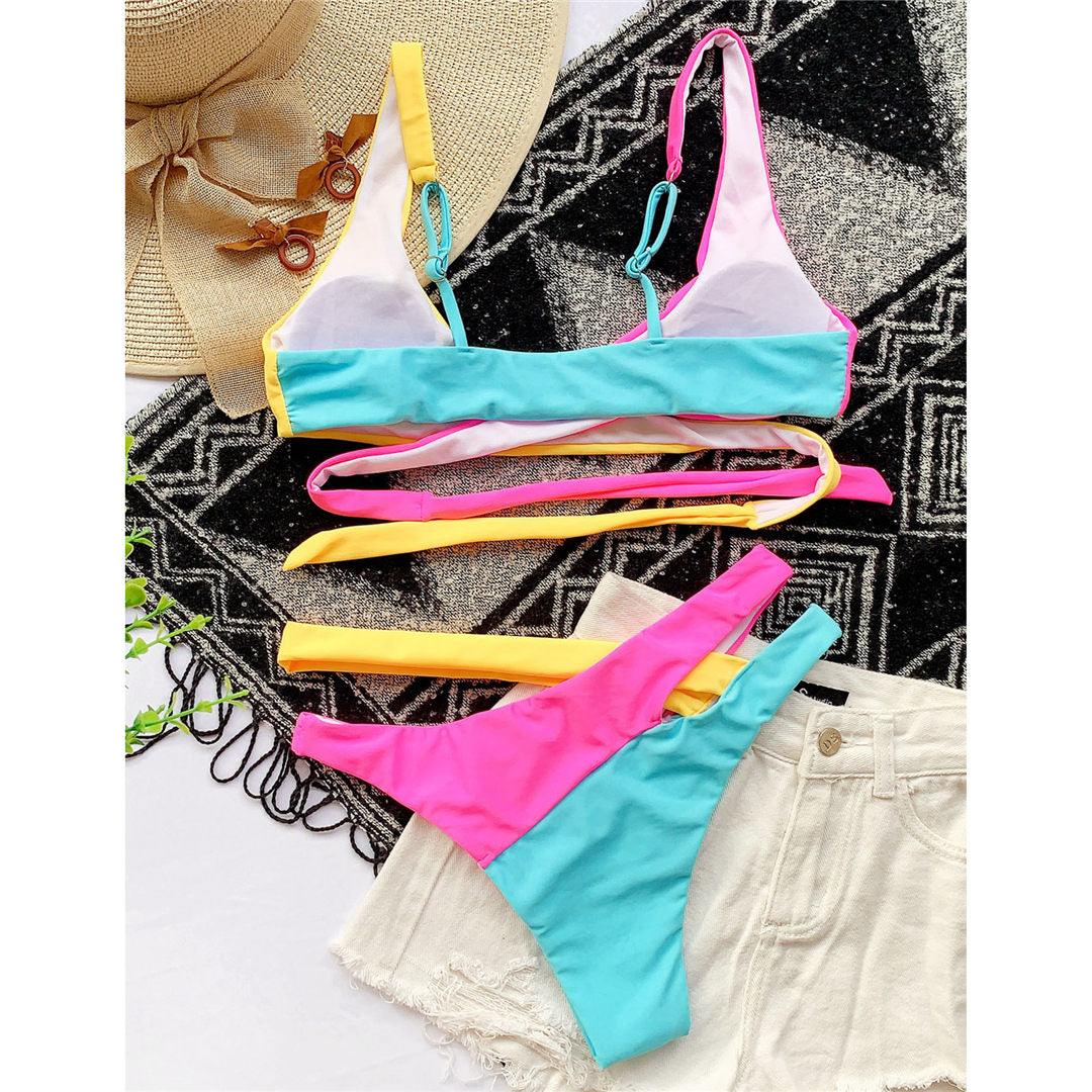 Stylish High-Waisted Crisscross Bikini Set for Women - Korvel