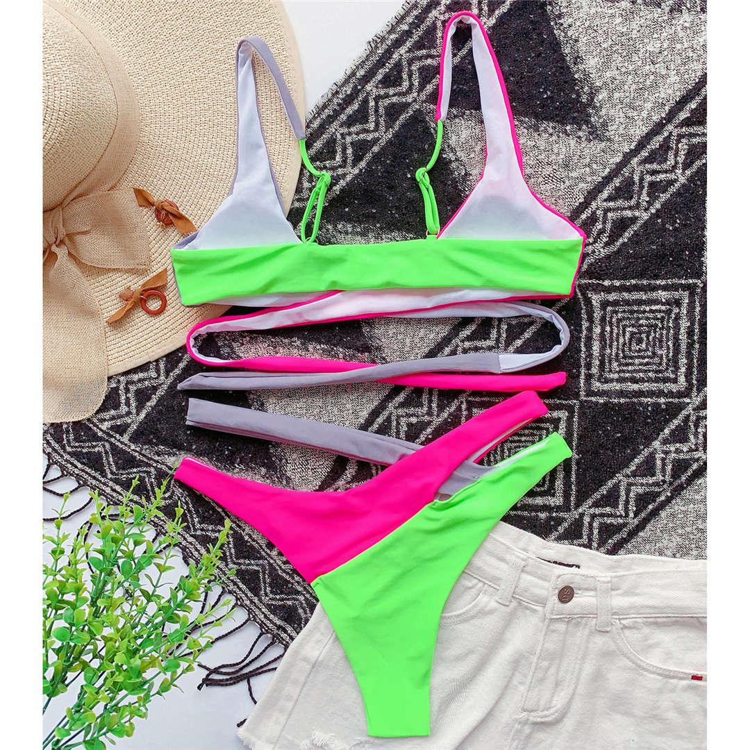 Stylish High-Waisted Crisscross Bikini Set for Women - Korvel