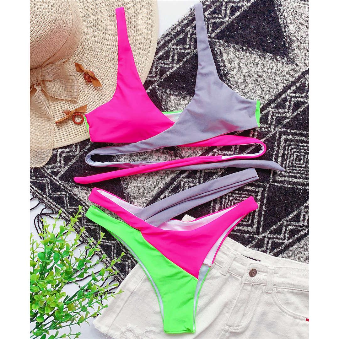 Stylish High-Waisted Crisscross Bikini Set for Women - Korvel