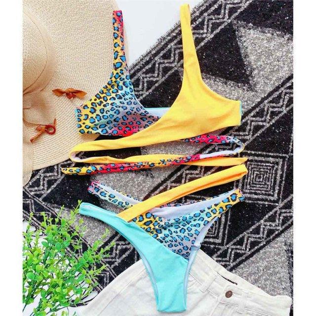 Stylish High-Waisted Crisscross Bikini Set for Women - Korvel