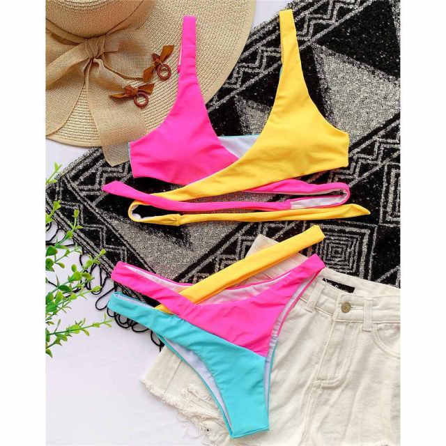 Stylish High-Waisted Crisscross Bikini Set for Women - Korvel