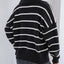 Splicing Striped Heart-Shaped Polo Collar Sweater