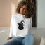 Spooky Cat Crop Hoodie for Women