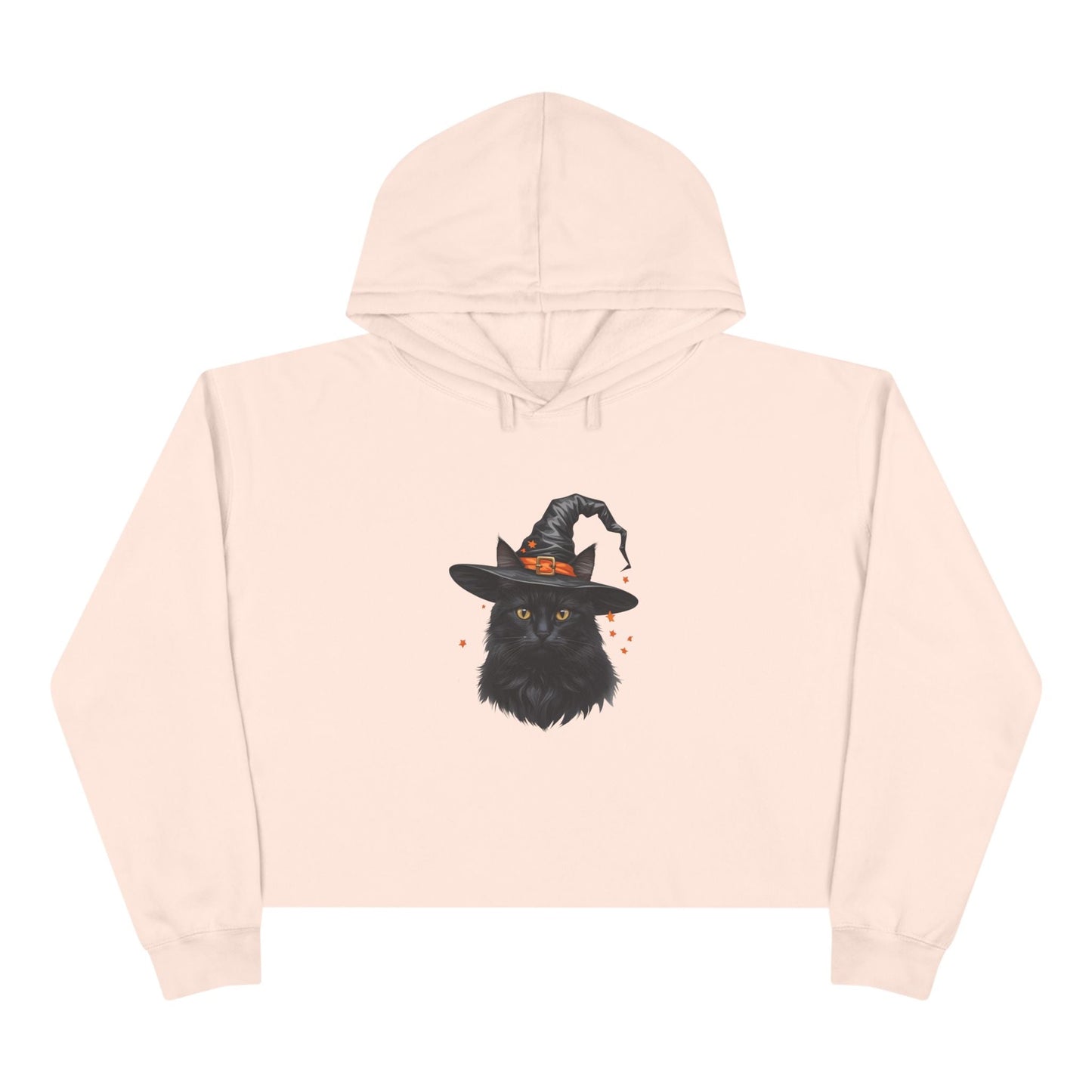 Spooky Cat Crop Hoodie for Women