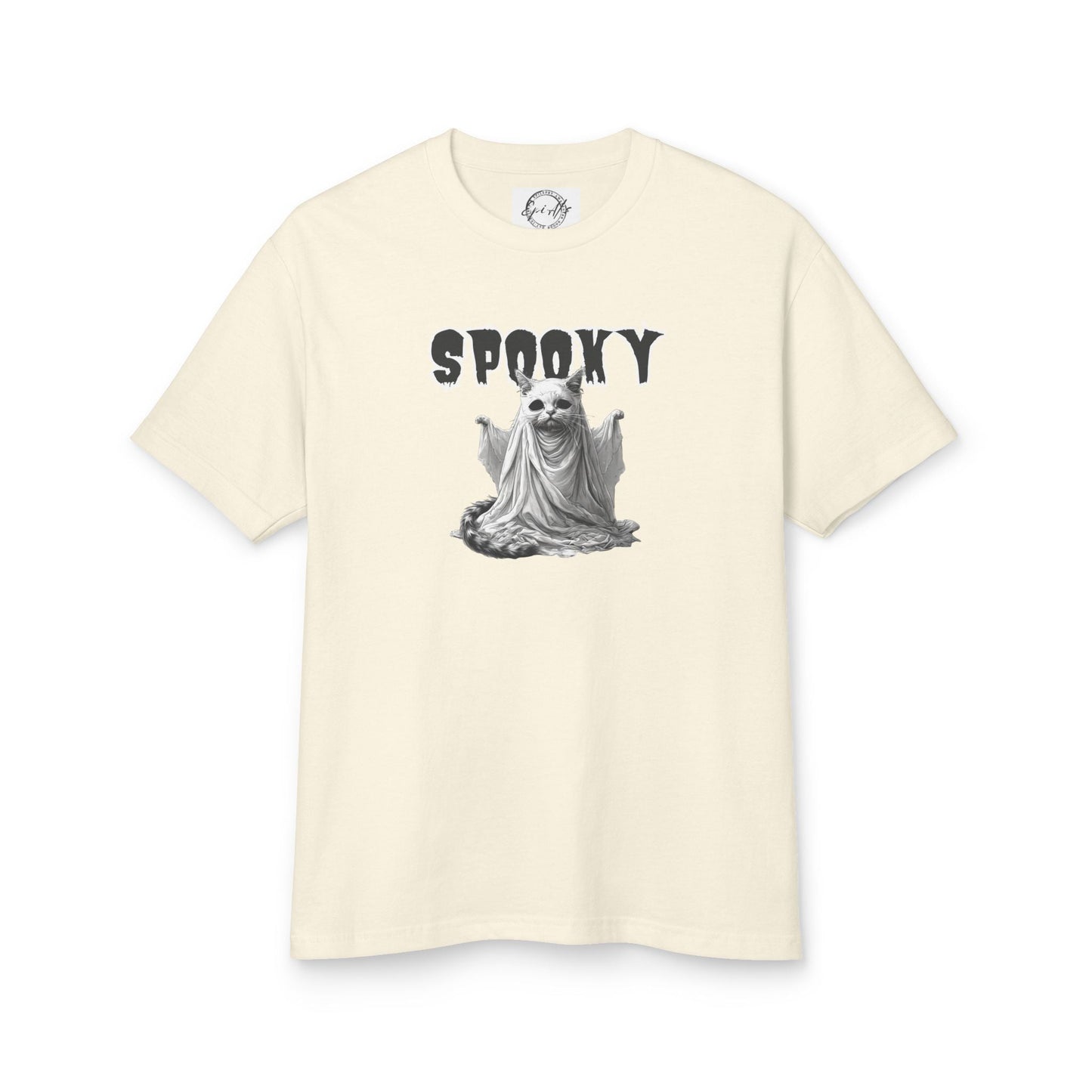 Camiseta Unisex de Halloween con Gatito Fantasma Espeluznante