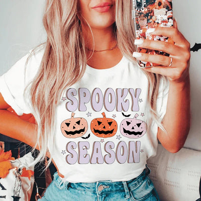 Camiseta de calabazas de temporada espeluznante
