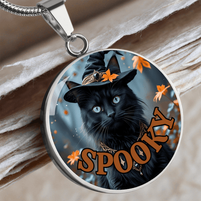 Enchanting Halloween Cat Pendant Necklace for Spooky Vibes - Korvel