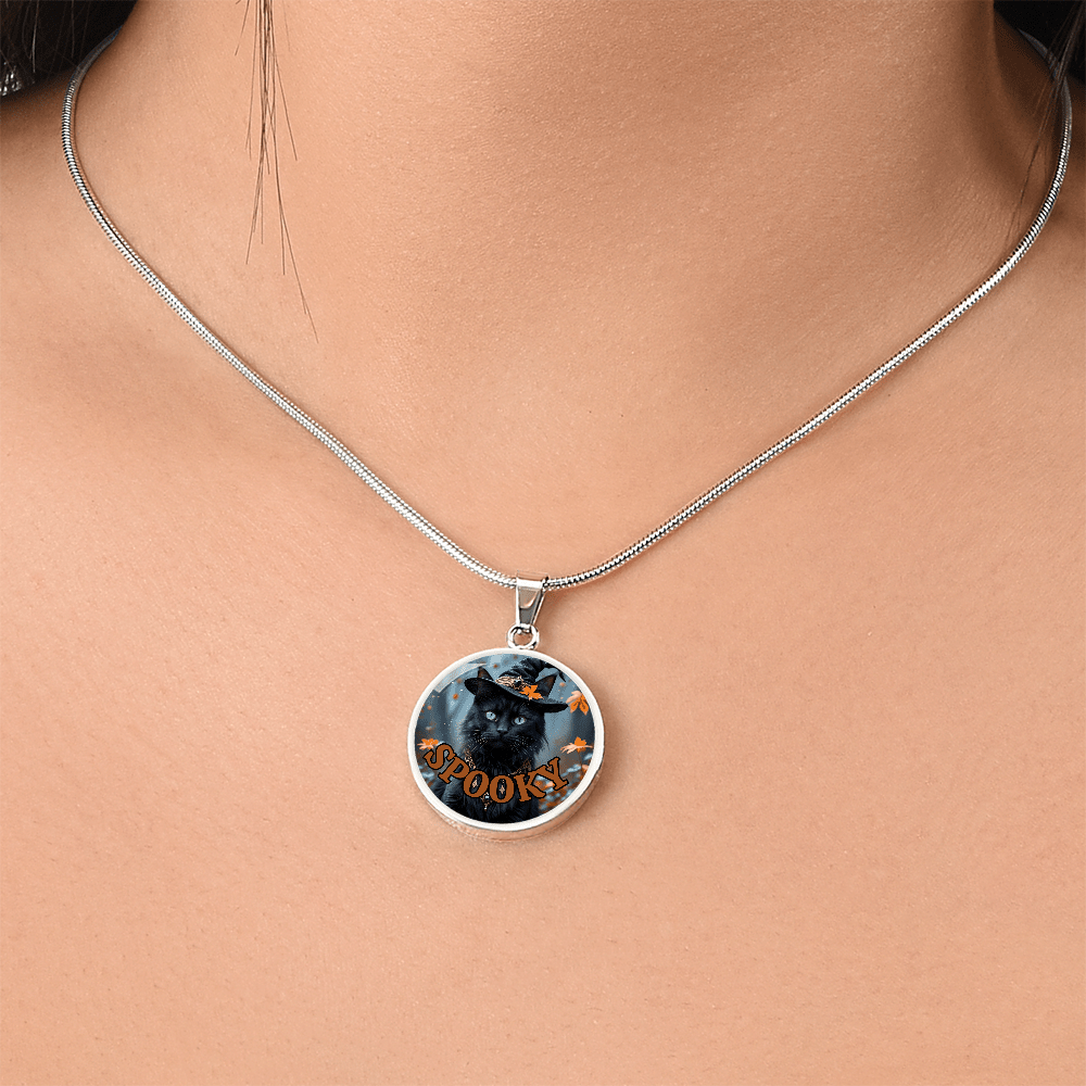Enchanting Halloween Cat Pendant Necklace for Spooky Vibes - Korvel