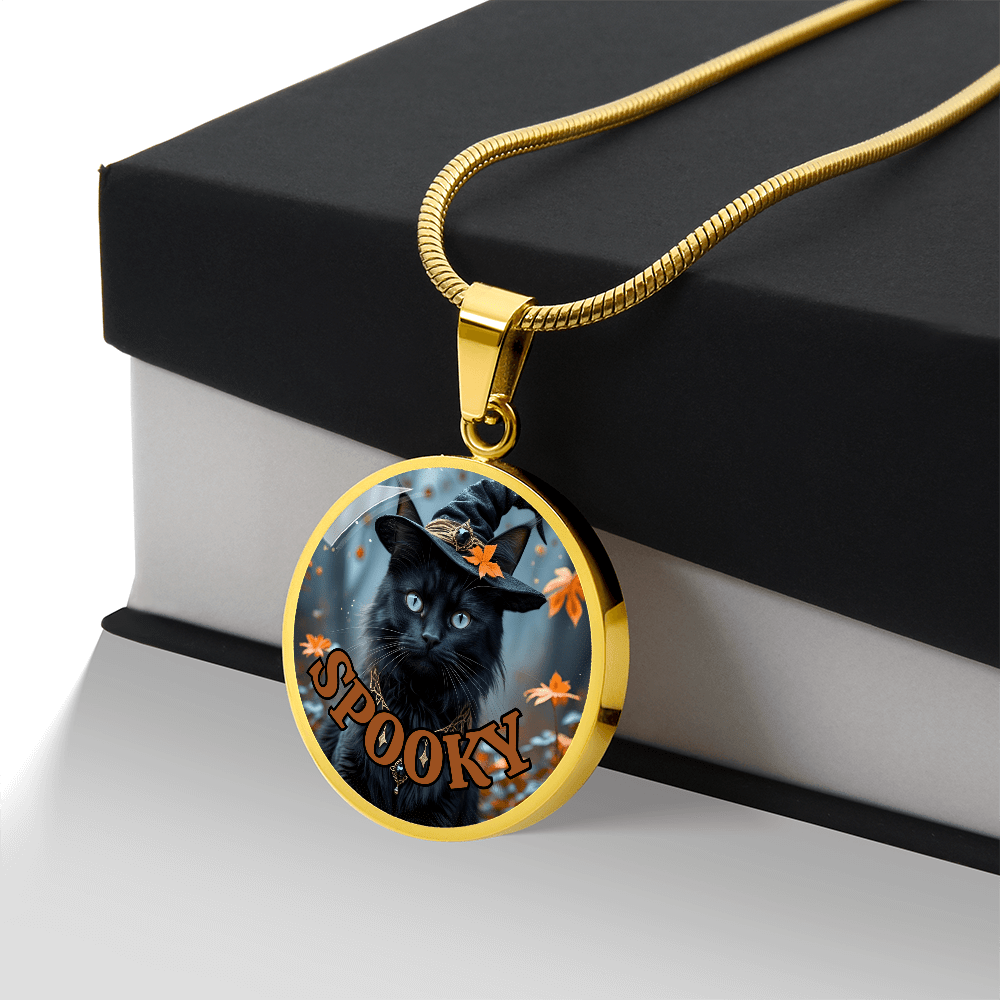 Enchanting Halloween Cat Pendant Necklace for Spooky Vibes - Korvel