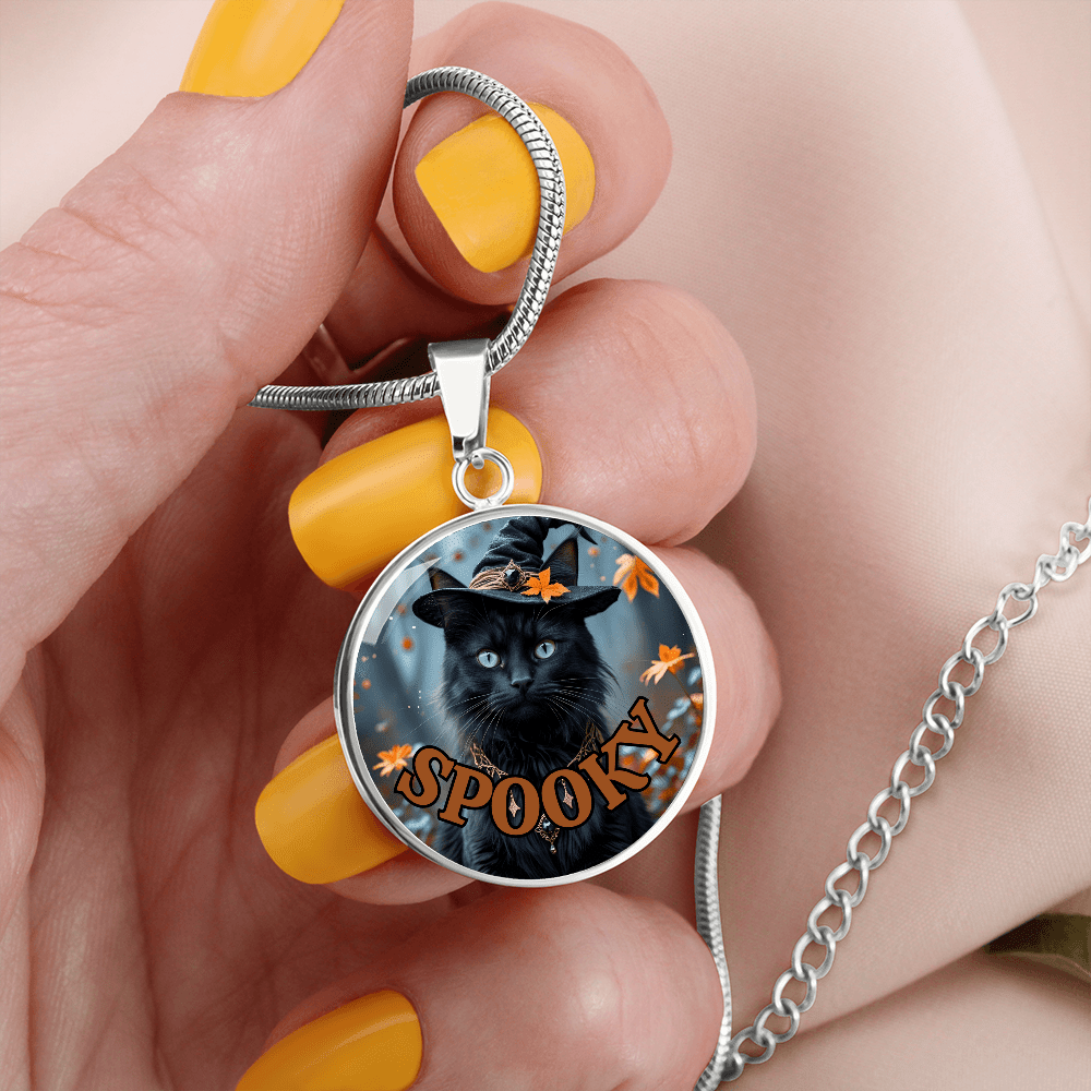 Enchanting Halloween Cat Pendant Necklace for Spooky Vibes - Korvel