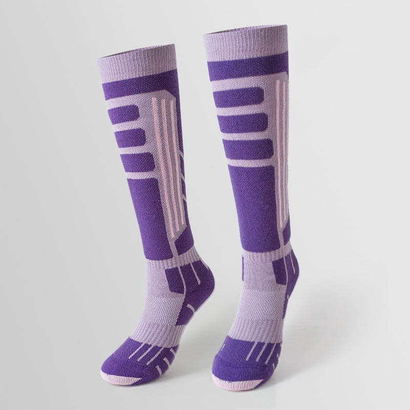 Sport's House women's outdoor thick looped warm Merino wool ski socks - Korvel