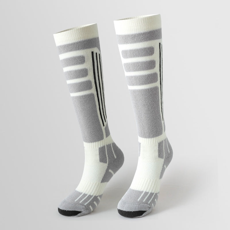Sport's House women's outdoor thick looped warm Merino wool ski socks - Korvel