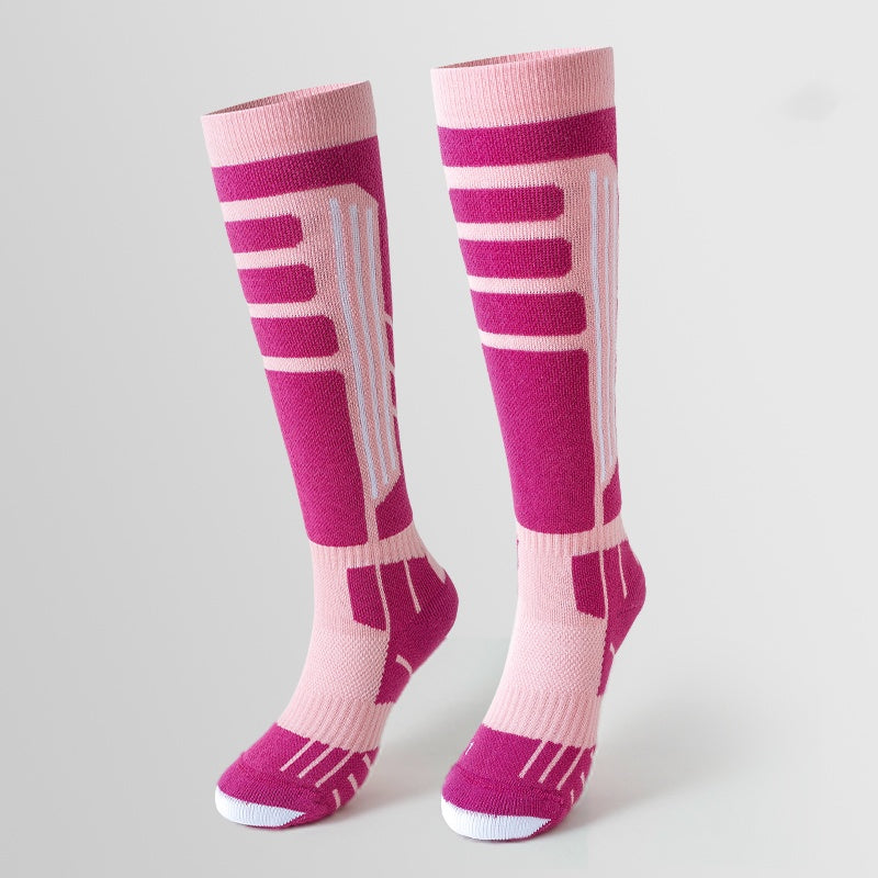 Sport's House women's outdoor thick looped warm Merino wool ski socks - Korvel