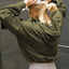 Sports hoodie zipper drawstring long sleeved top jacket - Korvel