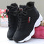 Sports shoes, casual with plush insulation, cotton shoes, leather surface, Korean version, versatile, high top, dad shoes, women's shoes - Korvel