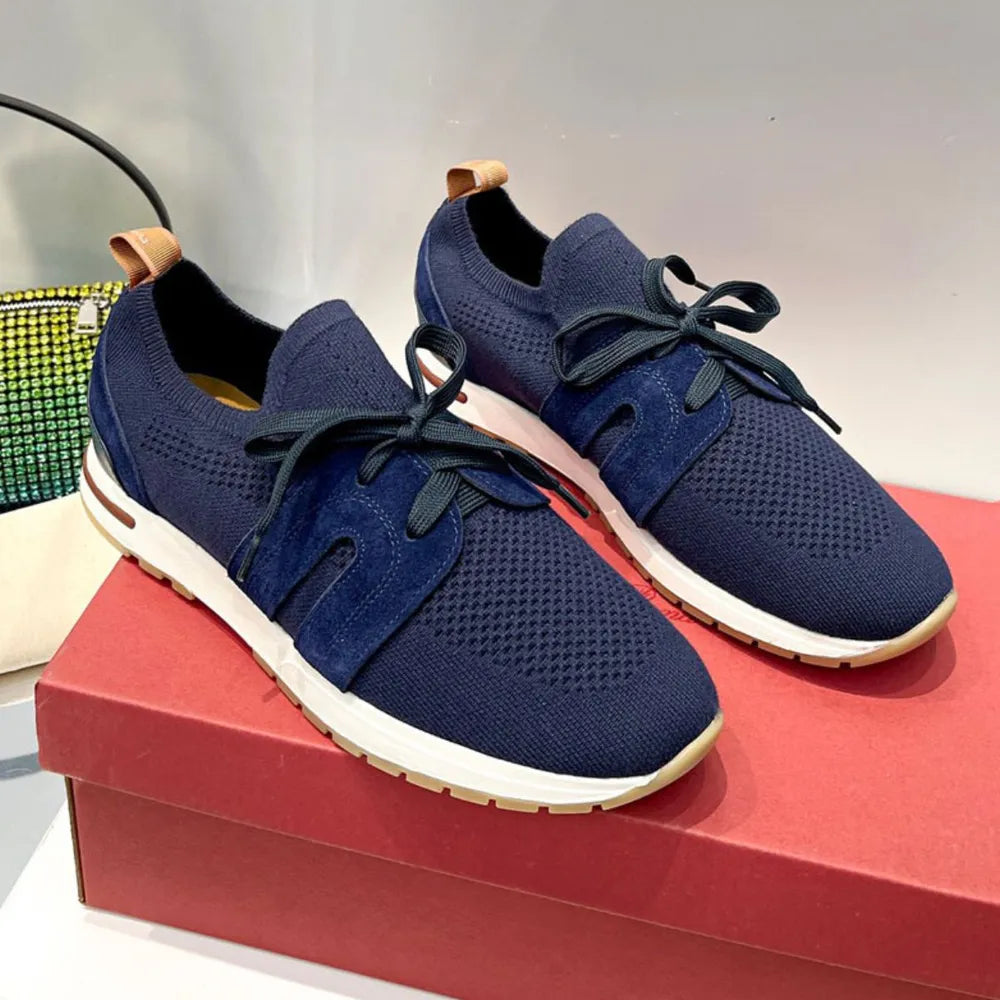Sports shoes with lace up fly weave breathable casual thick soled shoes - Korvel