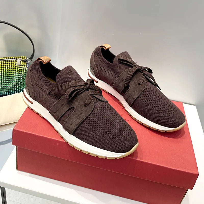 Sports shoes with lace up fly weave breathable casual thick soled shoes - Korvel