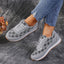 Sports style casual shoes for women, round toe color blocking, comfortable flat sole single shoes - Korvel