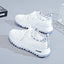 Spring and summer new women's shoes with soft soles, durable and lightweight, white shoes, fashionable and trendy, fly woven mesh running shoes, casual shoes - Korvel