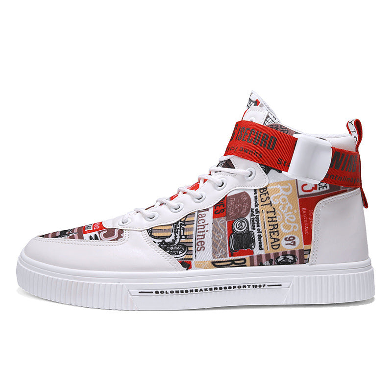 Spring men's trendy shoes, new black high top shoes for teenagers, sports shoes for boys, junior high school students, and men's adobe shoes - Korvel