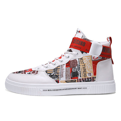 Spring men's trendy shoes, new black high top shoes for teenagers, sports shoes for boys, junior high school students, and men's adobe shoes - Korvel
