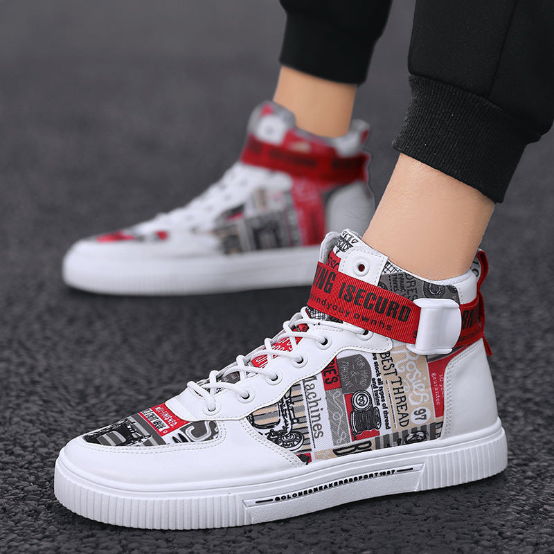 Spring men's trendy shoes, new black high top shoes for teenagers, sports shoes for boys, junior high school students, and men's adobe shoes - Korvel