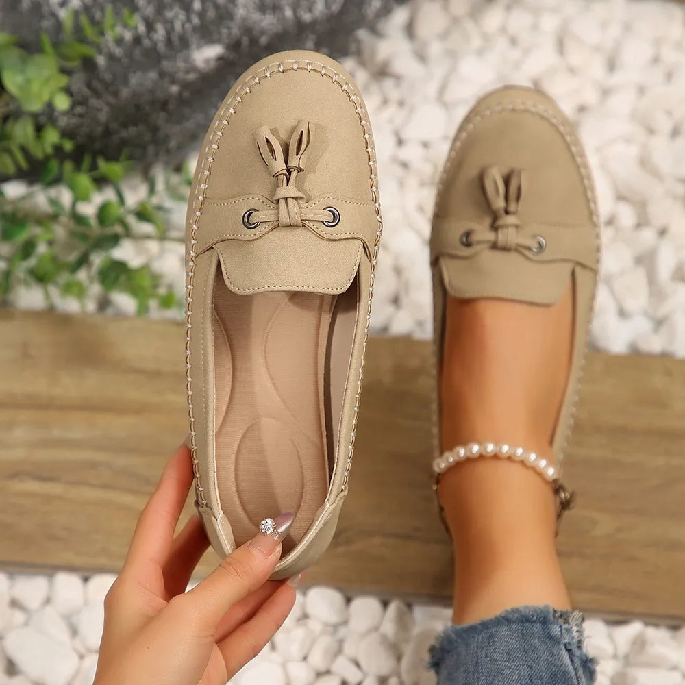 Spring new women's shoes one foot casual leather shoes for women - Korvel