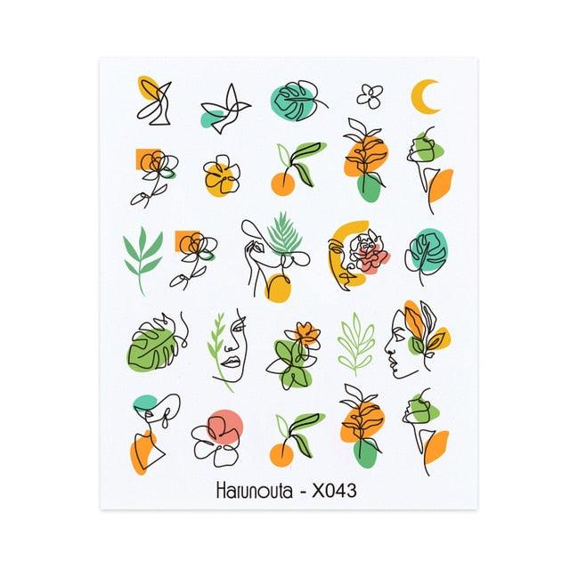 Spring Green Theme Water Decal Stickers for Nail Art